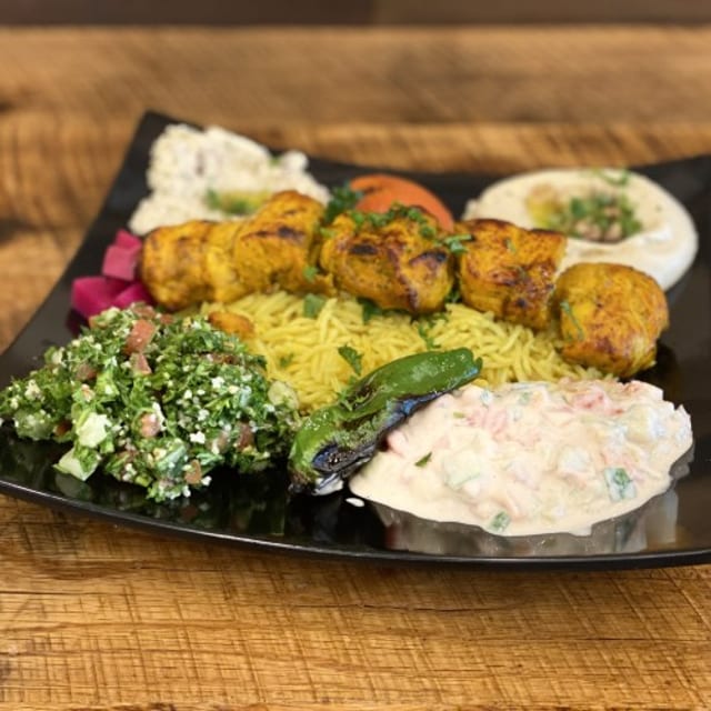 Chicken Kabob Platter.