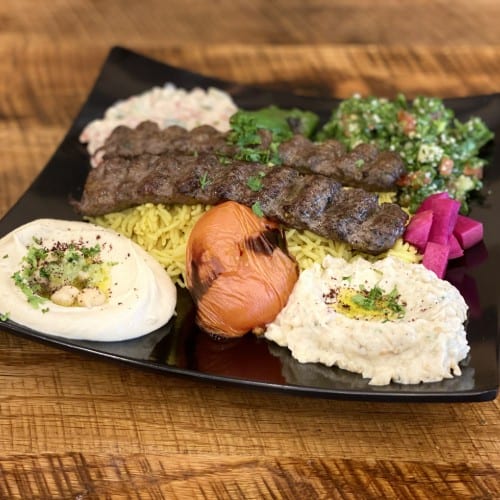 Kufta Kabob Platter.