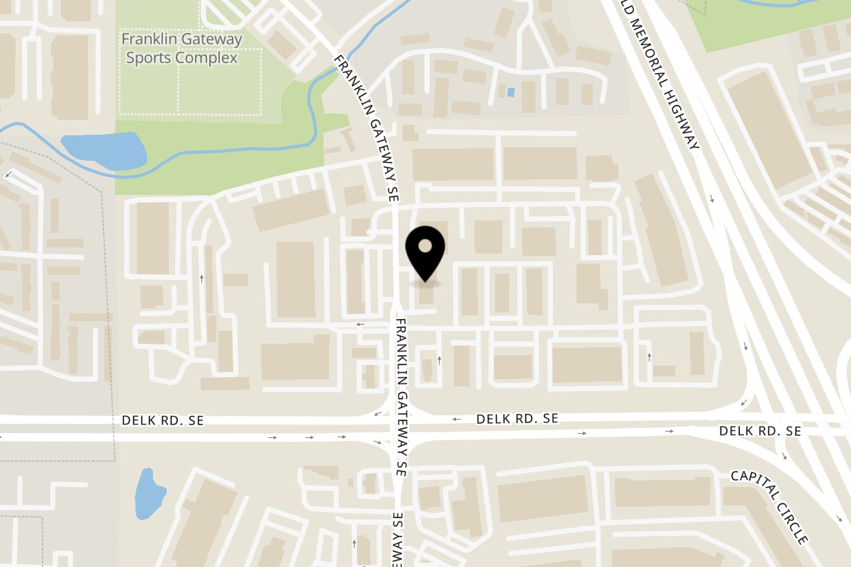 Map showing the location of Jerusalem Bakery & Grill Jerusalem Bakery & Grill - MARIETTA on 1175 Franklin Gateway SE in Marietta