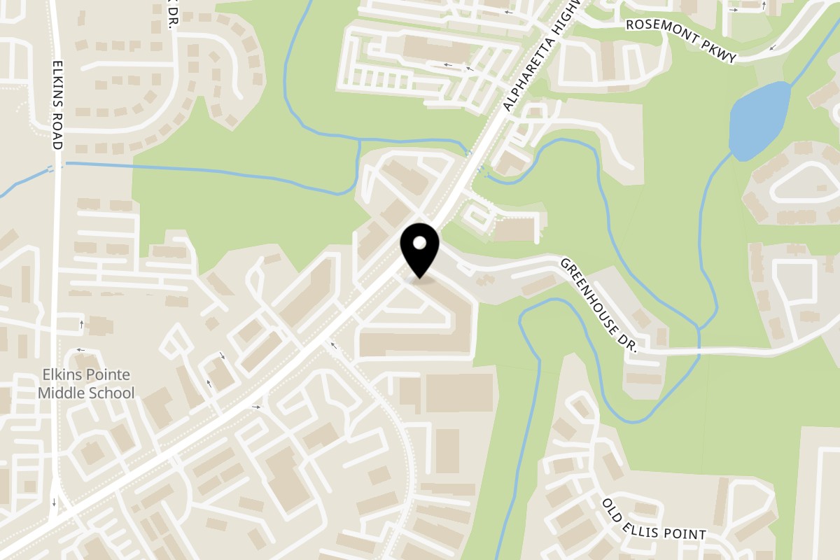 Map showing the location of Jerusalem Bakery & Grill Jerusalem Bakery & Grill ROSWELL on 11235 Alpharetta Hwy in Roswell